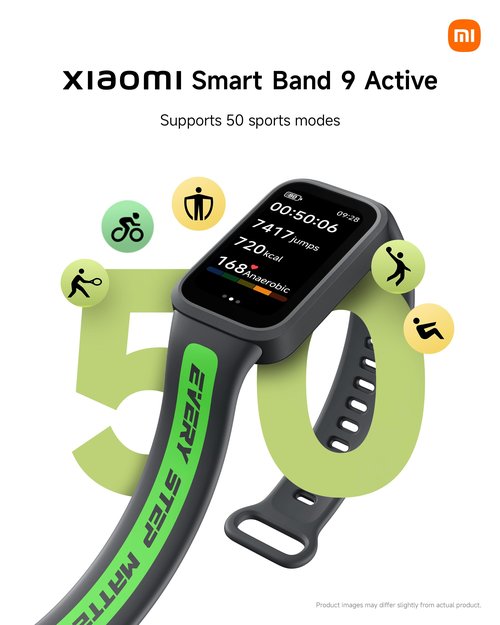 Xiaomi Smart Band 9 Active Global Version 1.47'' Display 18-Day Battery Life Modes All-Day Health and Fitness Monitoring 5ATM (Black)