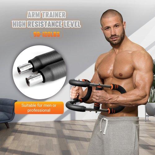 Twister Arm Trainer, Adjustable 6 Resistance Levels(30-120lb) Twister Arm Chest Exerciser with 4 Springs & Poster for Men & Women, Chest Workout Device Equipment for Chest Clip Muscle & Arm Strength