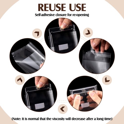 AmazingSpark 300 Resealable Team Bags, 3 x 4 Poly Bags Sleeves Thicker 360 Pt and 23-260 Pt Magnetic Card Sleeves