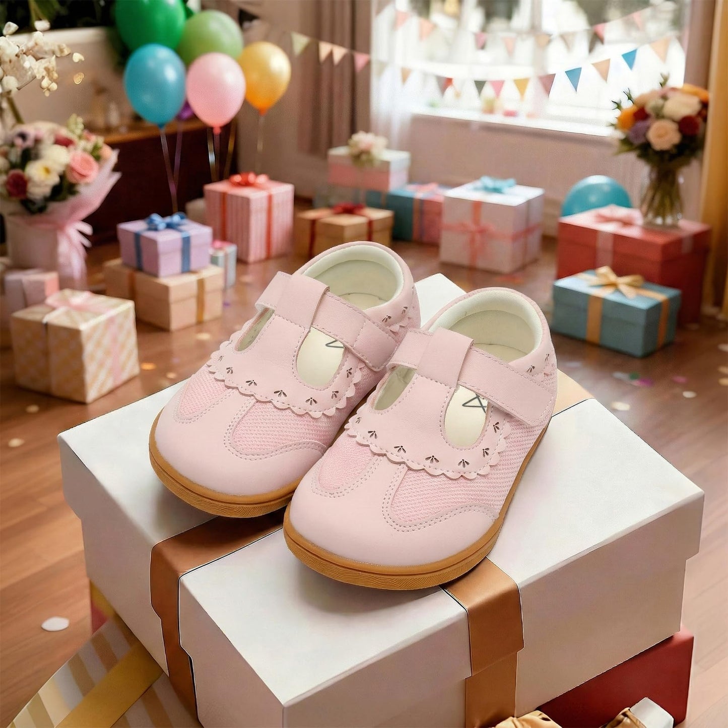 LeIsfIt Girls Mary Jane Dress Shoes Wide Toddler Girl Shoes Ballet Flats for Party School Wedding Church Pink 7 Toddler