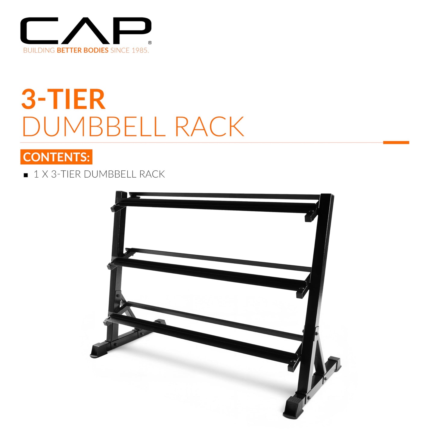 CAP 51-Inch 3-Tier Hex Dumbbell Storage Rack, Holds 5–50lb Pairs
