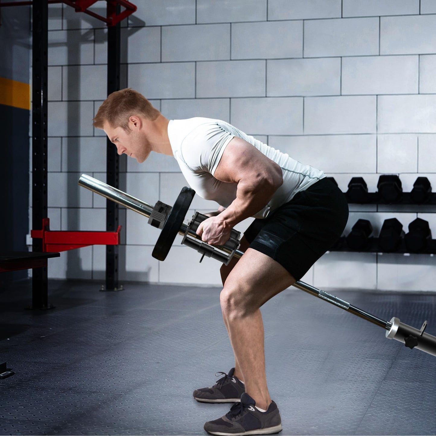 SELEWARE Double D Row Handle Cable Attachment, Rotating V Handle with Non-Slip Rubber Grip, LAT Pull Down Handle for Weight Workout