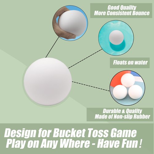 Viminston Bucket Toss Replacement Balls 3 Pack for Outdoor Yard Game (Pong Balls)