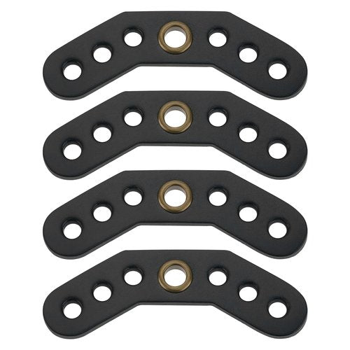 eMagTech 4Pcs Black Leather Bow Yoke Metal Grommet Bow Sling Strap Bracket Mount for DIY Compound Bow Wrist Sling (12x4.5x0.45cm)