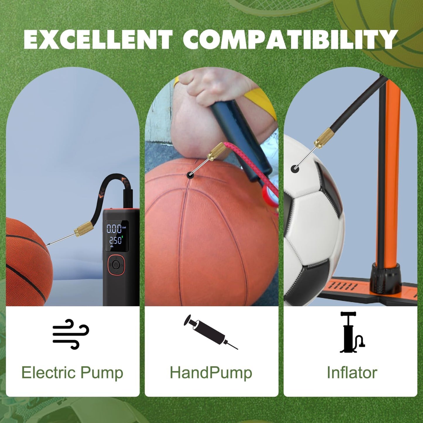20 Pack Brass Ball Pump Needles with Storage Case - Heavy Duty No Break Air Pump Needles for Basketball, Hand Pump & Electric Pump, Stainless Steel Body