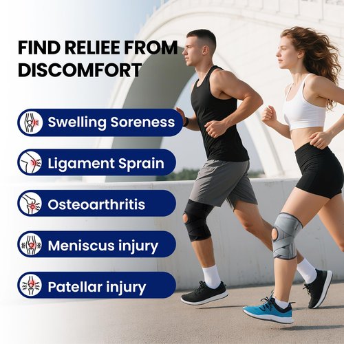 Galvaran Knee Brace for Men & Women - ACL, MCL, Meniscus Tear Support & Arthritis Pain Relief - Stabilizing Knee Braces Support with Side Stabilizers & Patella Gel Pad