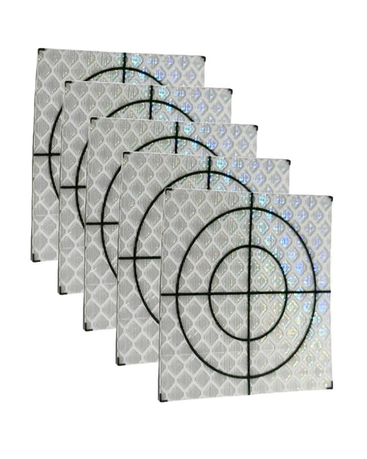 60pcs 2 * 2 inch White Reflective Tape Survey Targets Reflective Adhesive Target Sheets for Total Stations Laser Target Sheet