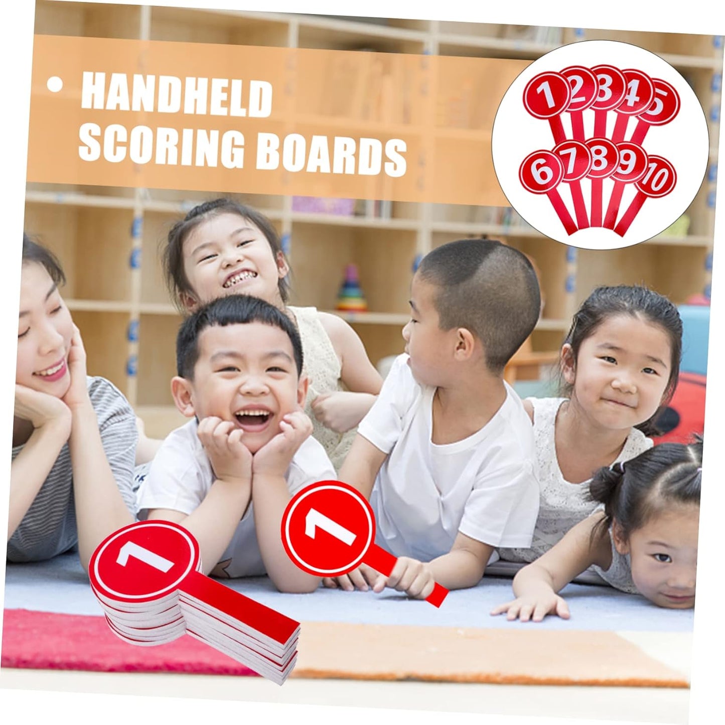 10pcs Handheld Score Paddles Number Score Boards for Voting Auction Competition Use Operate Design