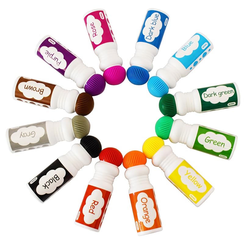Variation 48 Yuanhe Bingo Daubers Dot Markers Set of 48, 12 Colors for Toddlers