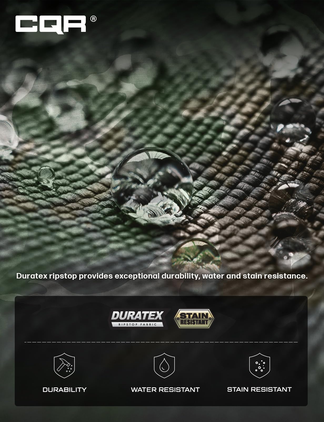 CQR Men's Tactical Pants, Water Resistant Ripstop Cargo Pants, Lightweight EDC Work Hiking Pants, Outdoor Apparel, Duratex Mag Pocket Print Woodland Camo, 32W x 32L