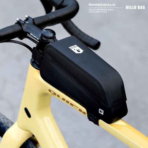abamita Bike Frame Bag with Magnetic Flap Waterproof Top Tube Bike Bag Bike Packing Cycling Tools Storage Bag for Road MTB Bike (Black)