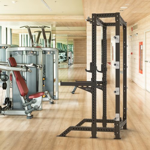 Power Cage Squat Rack, Power Rack Full Home Gym Equipment with Multi-Grip Pull-up Bar, Commercial Multi-Functional Squat Rack for Home Gym