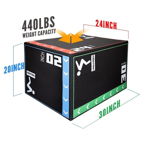 Holleyweb 3 in 1 Foam Plyometric Jump Box - Plyo Jump Box for Training & Conditioning