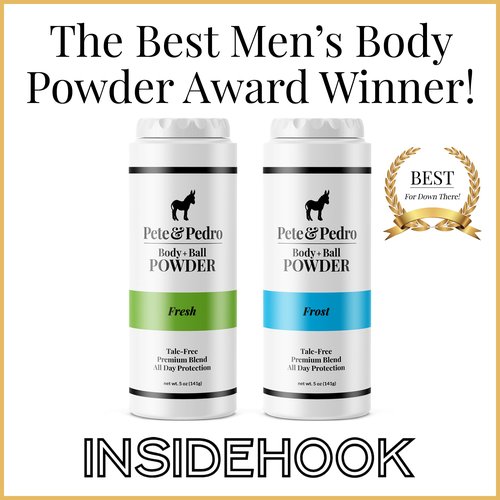 Pete & Pedro BODY & BALLS POWDER (FROST - COOLING SENSATION) Talc-Free Ball Powder for Men | Helps With Odor & Absorbs Moisture & Sweat | Deodorant Hygiene For Groin | As Seen on Shark Tank, 4.4 oz.