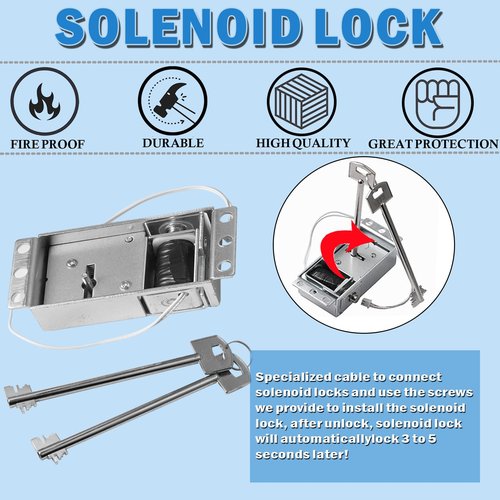 Gun Safe Replacement Lock with 2 Emergency Keys, Black Safe Keypad Electronic Lock