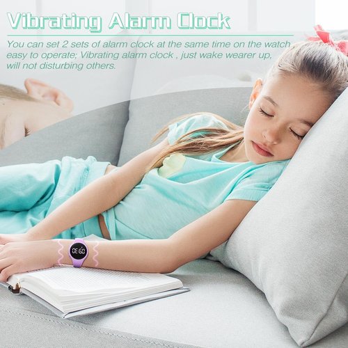 synwee Kids Digital Pedometer Watch, Step Counting Watch, Fitness Tracker, Waterproof, Date/Alarm Clock/Timer, for Children Teens Boys Girls Women (Green)