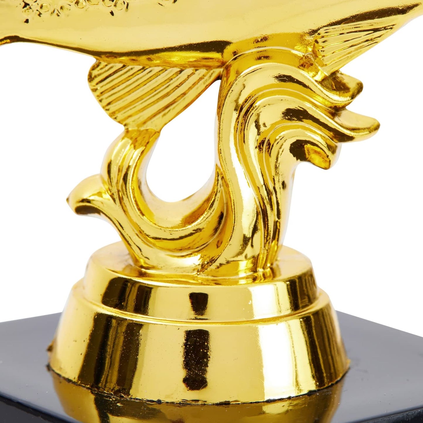 Juvale Small Golden Fishing Trophy Award for Ceremonies, Tournaments, Competitions, and Fish Derbies, Biggest Fish Trophy for Kids and Adults, Customizable Base for Personalized Engraving, 3x5 in