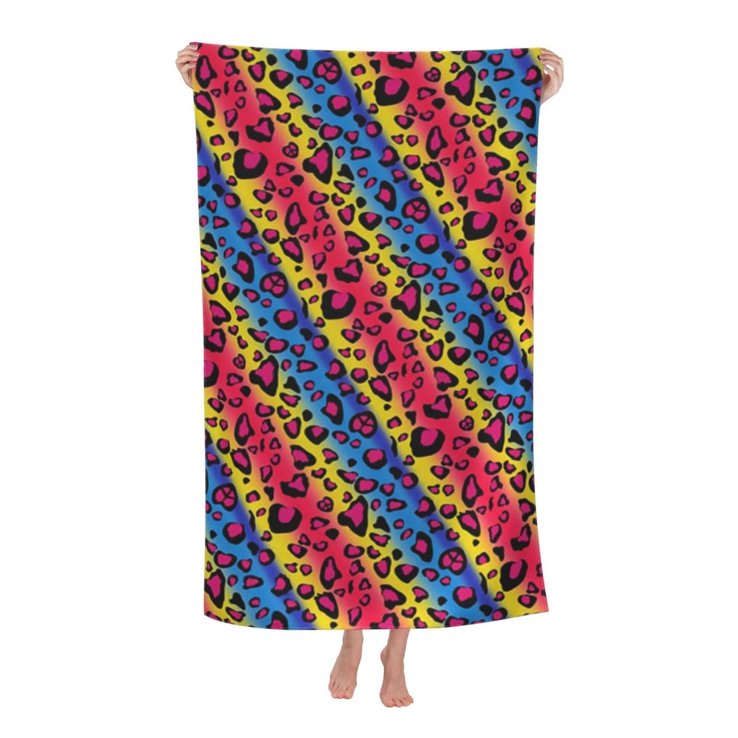 LMKLOP Cute Leopard Beach Towel for Women/Adults, Personalized Microfiber Beach Towels Bulk, Quick Dry Beach Towel for Pool, Lightweight Bath Towels Oversized Clearance 30"x 60"