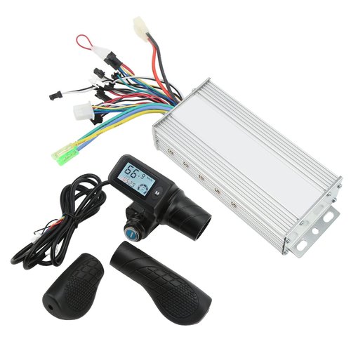plplaaoo Electric Bike Motor Controller Set Premium 36V 48V 1000W Brushless Controller with LCD Panel Split Throttle Grip for 22.5mm Handlebar Aluminum Alloy ABS Material
