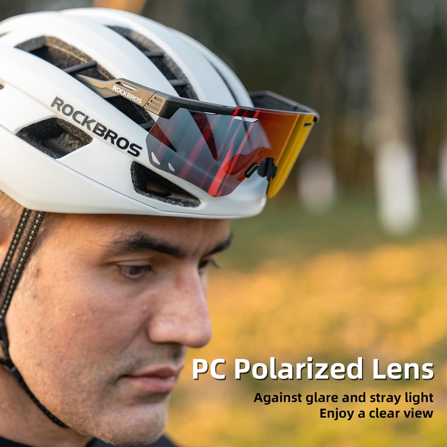 ROCKBROS Polarized Cycling Glasses, Sports Sunglasses for Men Woman