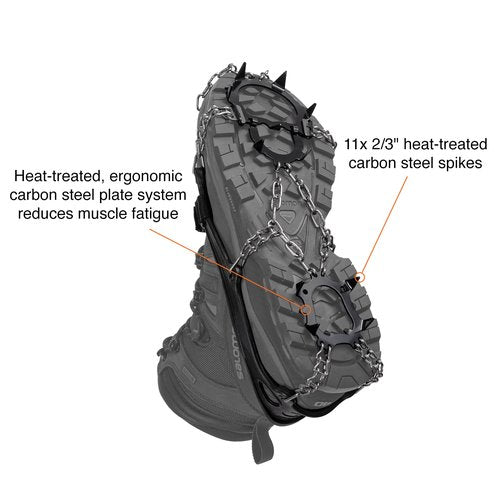 Hillsound Trail Crampon I Ice Cleat Traction System for Beginner & Experienced Winter Trail Hiking, Black, Small