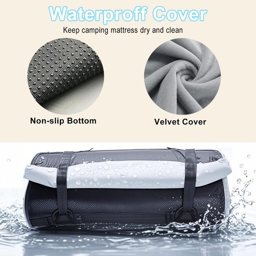 TokSay Memory Foam Camping Mattress - Portable Roll Up Sleeping Pad for Car, Tent, Cot & Floor - Waterproof, Comfortable & Compact with Travel Bag (Cot: 72X24)