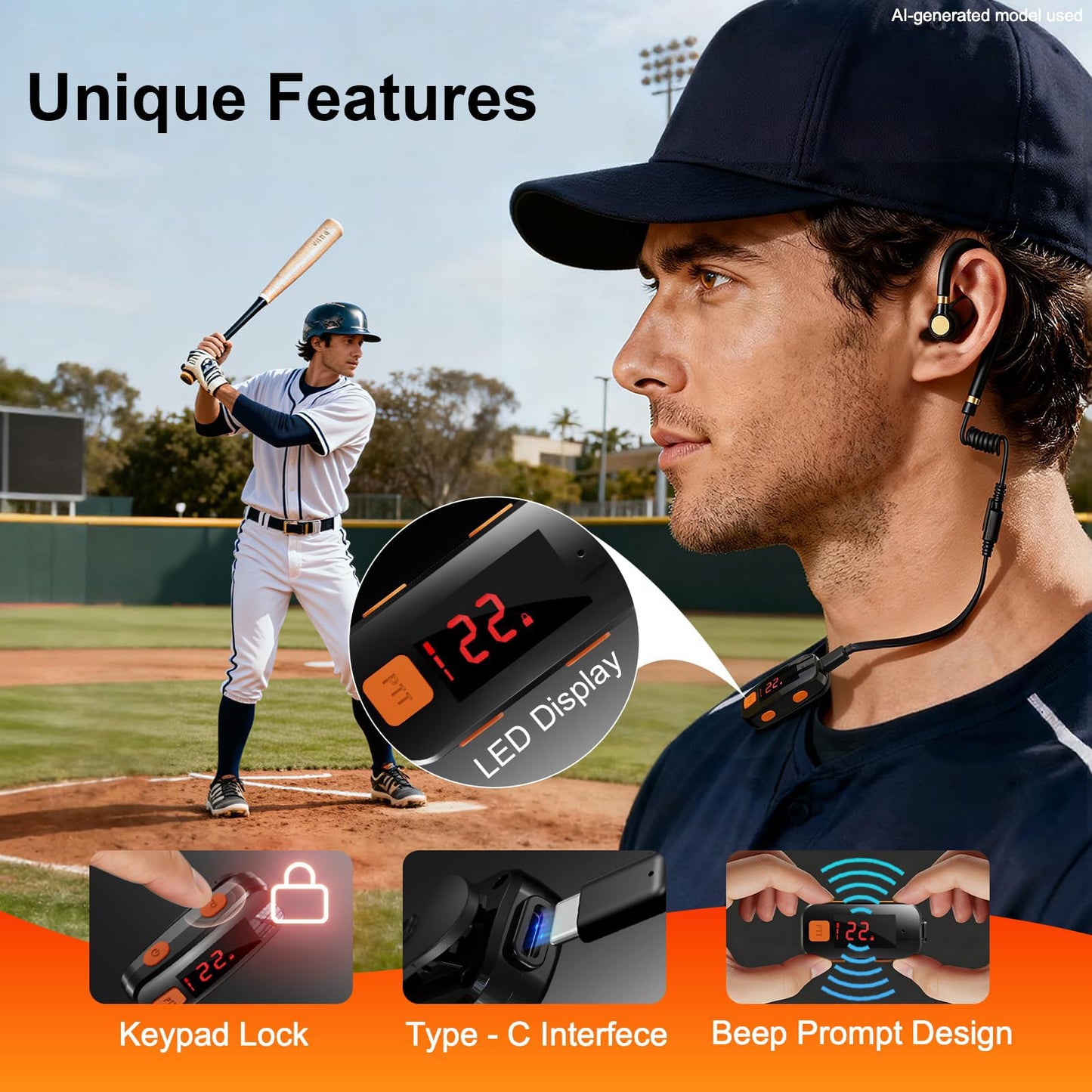 2 Pack Mini Walkie Talkies, Waterproof Small Walkie Talkies, Portable Two Way Radio with Earpieces for Outdoor Sports, Restaurants, Retail Stores, Baseball, Hospital, Biking, Adults Use