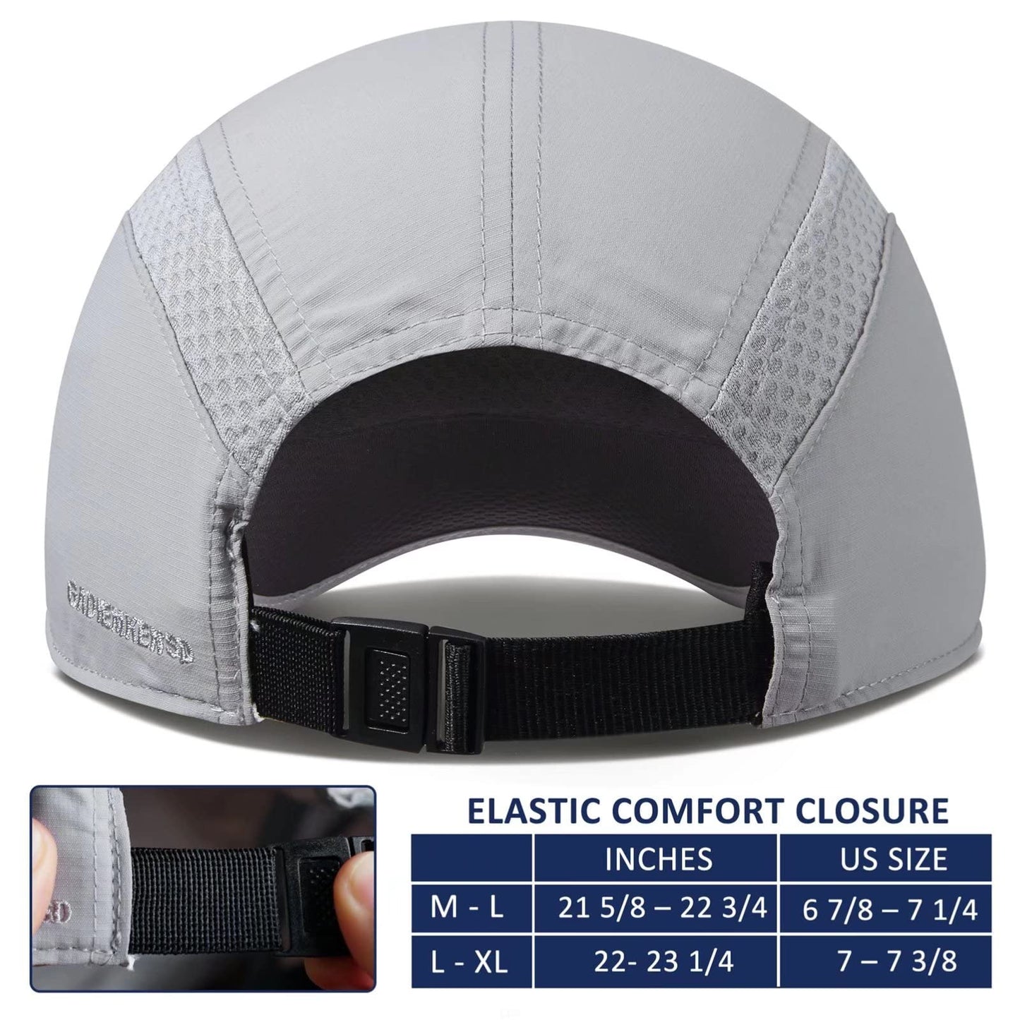 GADIEMKENSD Womens Hats Baseball Cap UPF 50+ Sun Quick Dry Lightweight Breathable Trucker Hat Outdoor Hiking Fishing Run Golf Sports Dad Mesh Reflective Running Hats Ponytail for Women Light Gray