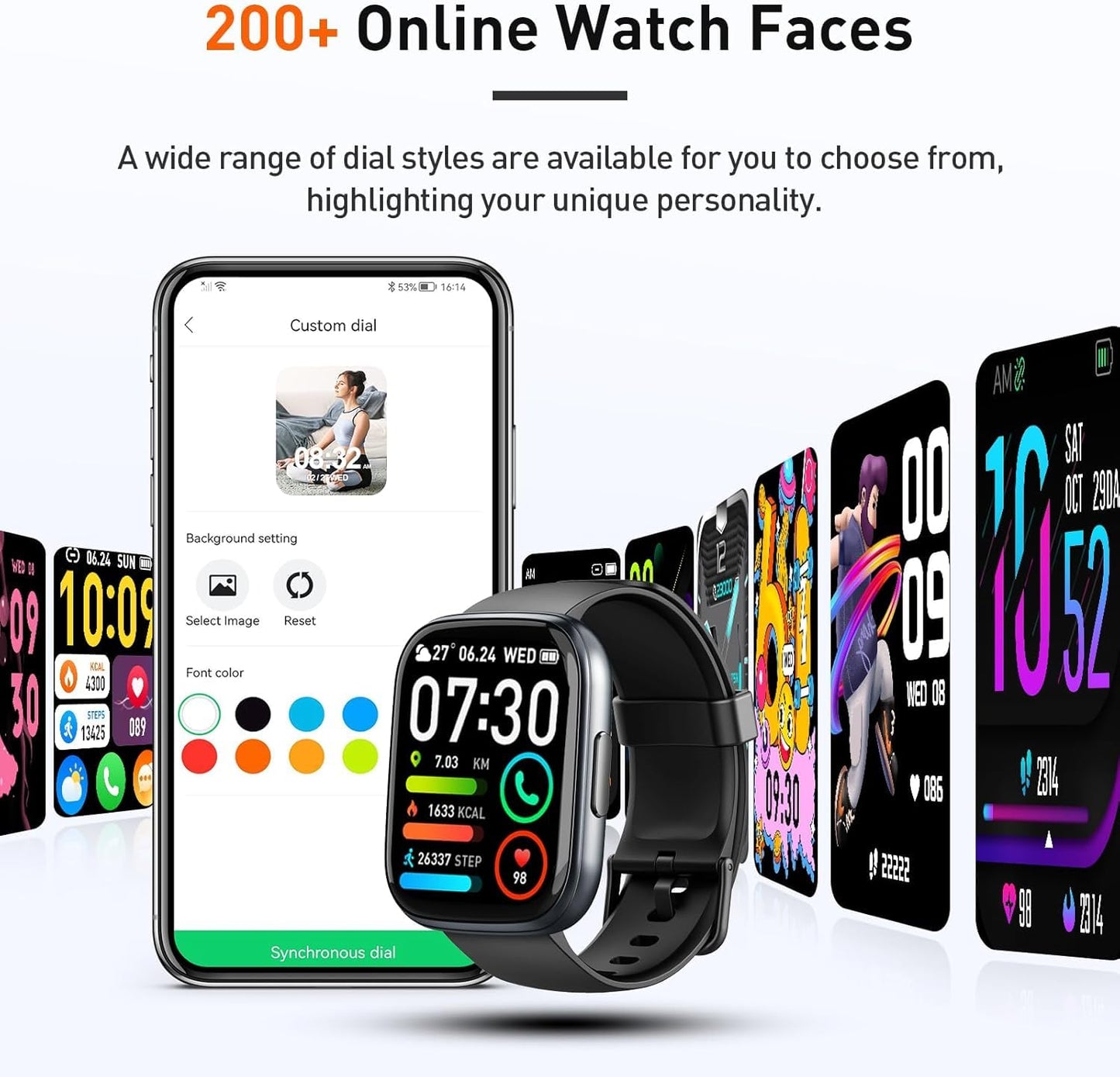 2025 Smart Watch for Men Women, 1.95" HD Touchscreen Fitness Tracker with Bluetooth Calling, Fitness Watch with 110+ Sports Modes/Heart Rate/Sleep Monitor, IP68 Waterproof Smartwatch for Android iOS