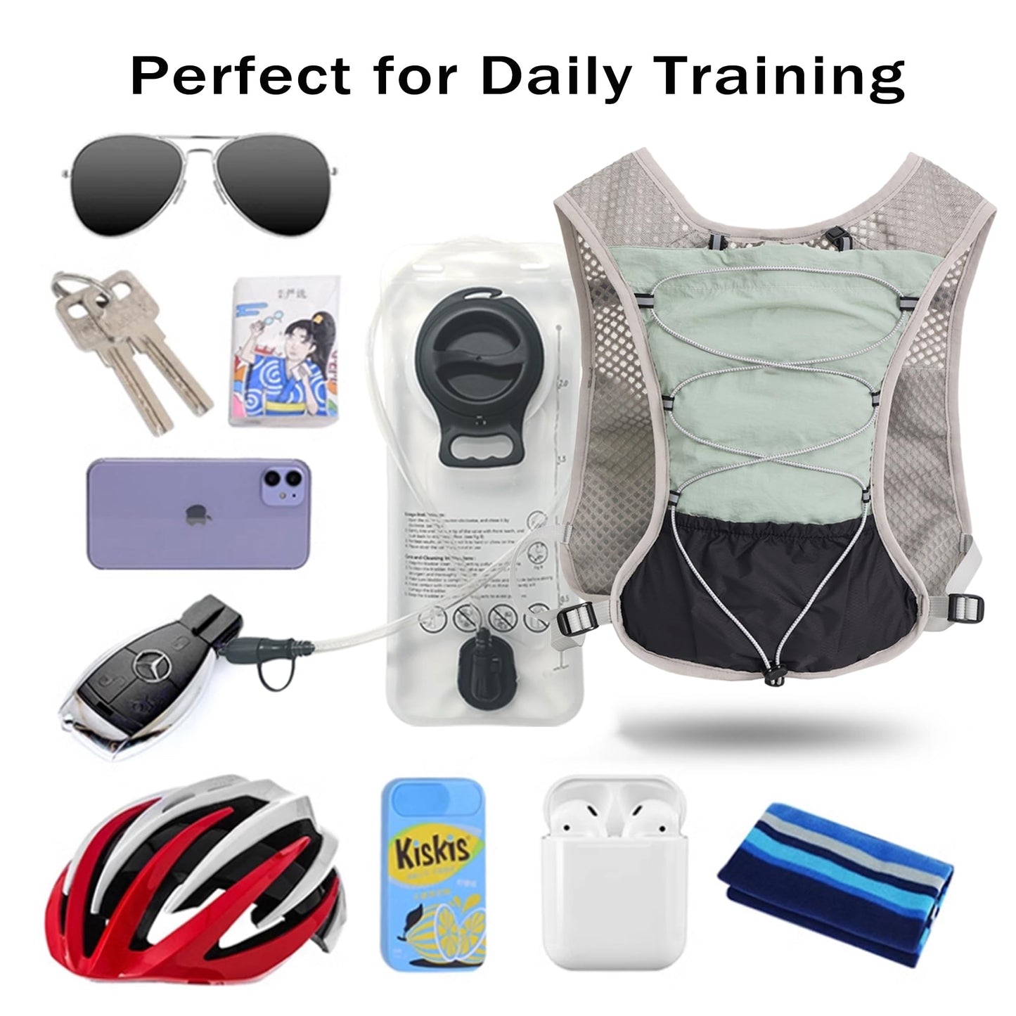 Hydration Running Vest Ultra-Lightweight for Women Men [2025 Upgraded], Breathable All-Weather Water Vest Hiking Backpack, Adjustable Water Backpack for Hiking, Cycling, Trail Marathon Race - Black