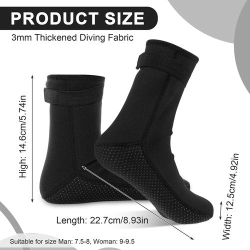 JIEYAO Neoprene Water Socks 3mm, Swimming Diving Socks Water Sports Fin Boot Sock Neoprene Surf Booties Dive Boots for Snorkeling Beach Volleyball