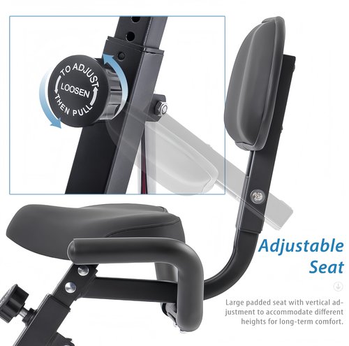HSUFLWS Folding Exercise Bike with 350 Weight LBS Capacity, Stationary Bike with 16-Level Adjustable Resistance for Home Gym Workout
