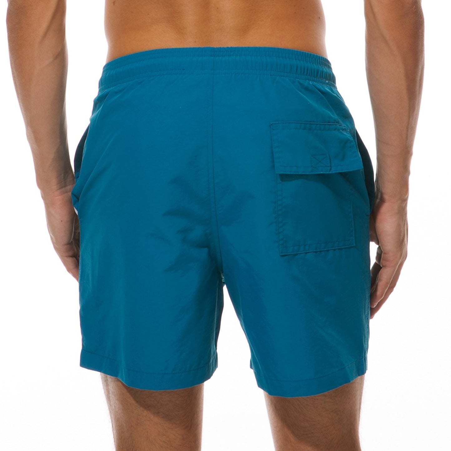 SILKWORLD Men's Swim Trunks Quick Dry Beach Shorts with Pockets,Blue,M