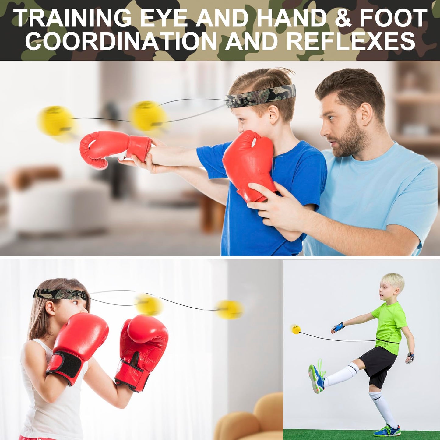 Fun Gift Ideas for Teen Boys - Unique Birthday Gifts for Kids, Novelty Stocking Stuffers Party Favors & Summer Activity Gifts for Children, Boxing Game for Hand-Eye & Foot Coordination Training, Camo