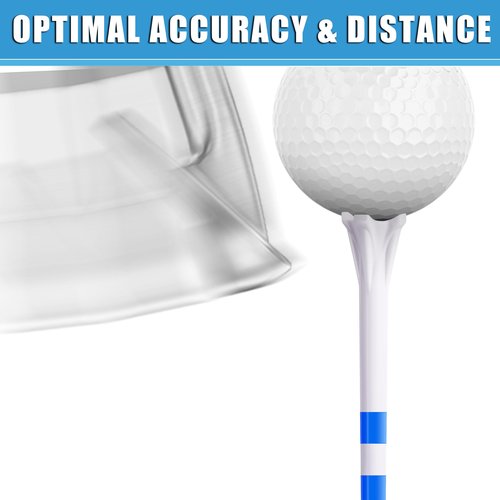 CHAMPKEY PRO 4-Prong Plastic Golf Tees 150 Pack - 70% Ball Contact Reduced for Less Friction and Maximum Distance Performance Golf Tees Plastic (White, 3-1/4")