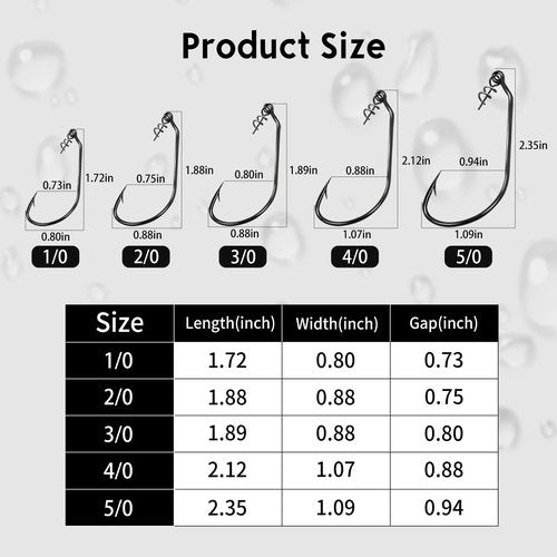 FishTrip Swimbait Hook, 25Pcs Twist-Lock Worm Hooks with Centering Pin Spring Weedless Hook for Soft Plastic Lures Baits Bass Fishing 3/0