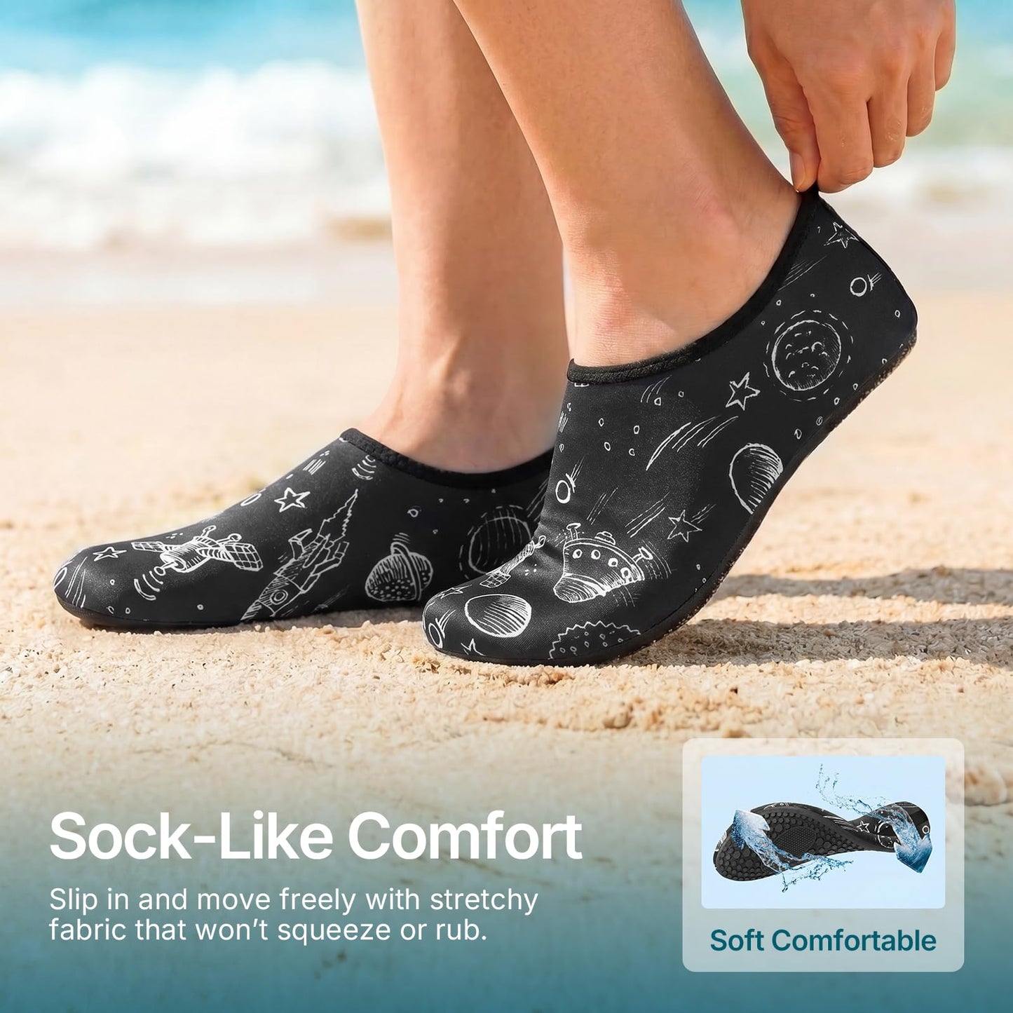 Water Shoes for Women Men Quick-Dry Aqua Socks Swim Beach Barefoot Yoga Exercise Wear Sport Accessories Pool Camping Must Haves Adult Youth Size 7-8Women/6-7Men