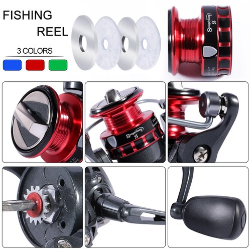 Mini Spinning Fishing Reel - 5.2:1 Gear Ratio 4+1 Ball Bearings Lightweight Aluminum Spool Freshwater & Saltwater Fishing Reel Left/Right Hand Retrieve,Green