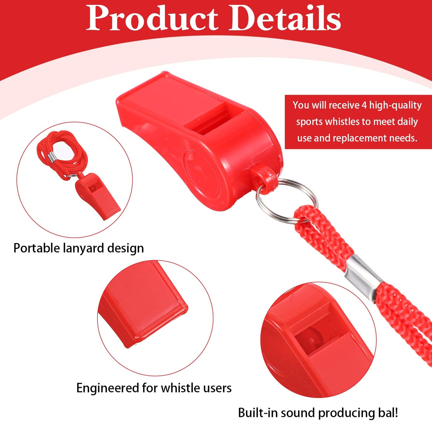Neyauo 12PCS Emergency Whistles with Lanyard 120dB, Sports Whistle