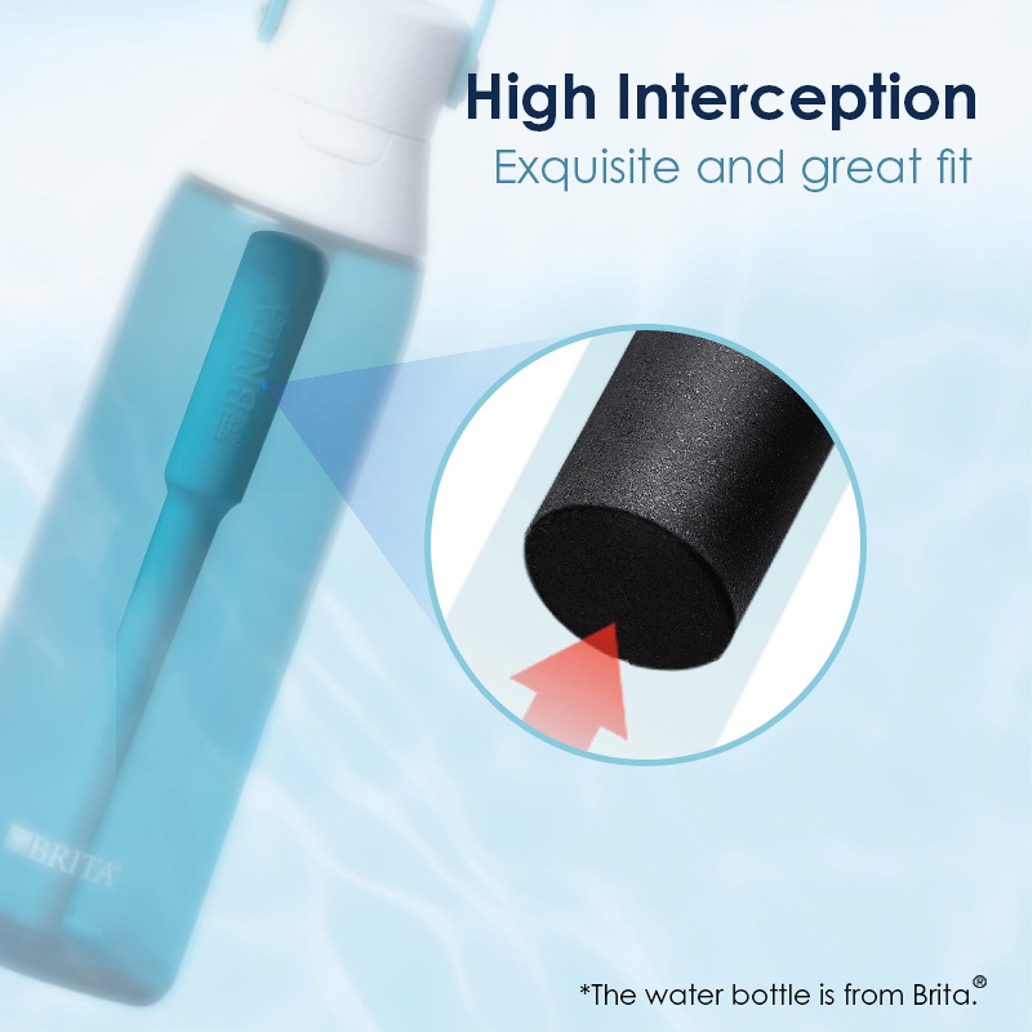 Waterdrop Water Bottle Filter, Replacement for Brita® BB06, Brita® Hard Sided and Stainless Steel Bottle Filter, 10 Count
