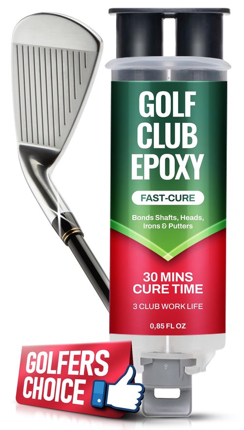 FORTIVO Golf Club Epoxy Fast Cure – 30 Min Epoxy Glue for Golf Club Repair for All Golf Shafts, Heads, Drivers, Putters, and Irons, Works on Graphite & Steel Shafts - 0.85oz