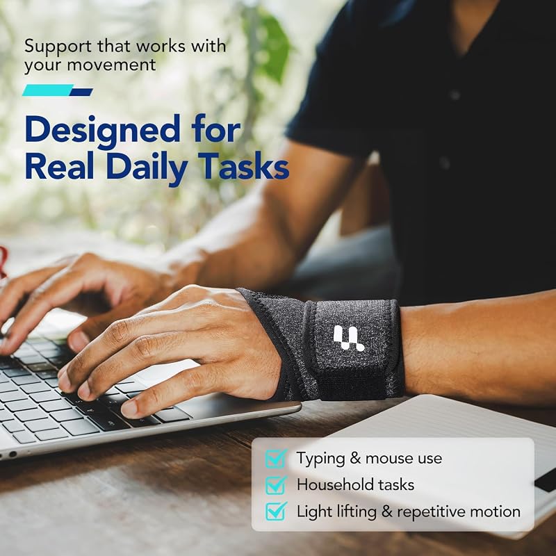 Black Variation: Carpal Tunnel Wrist Brace with Soft Thumb Opening - All-Day Support