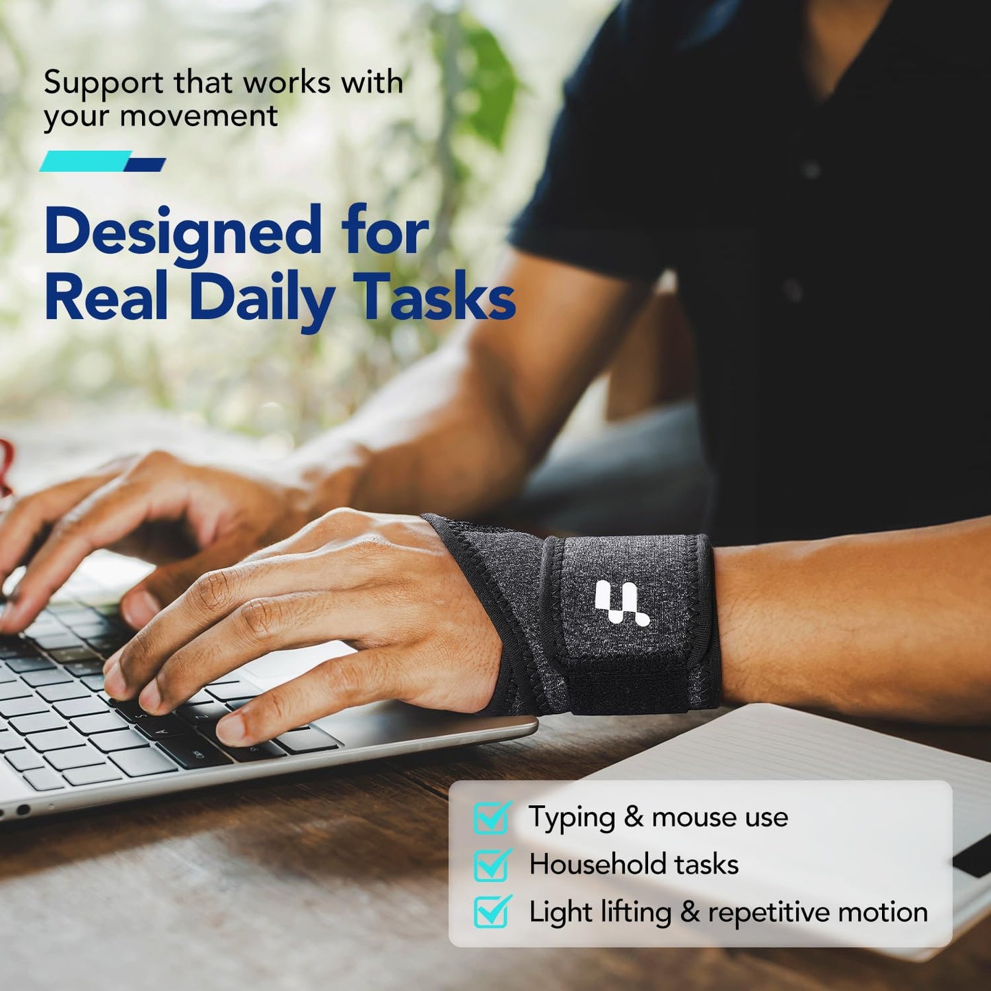 Carpal Tunnel Wrist Brace, Soft Thumb Opening for All-Day Wear & Support