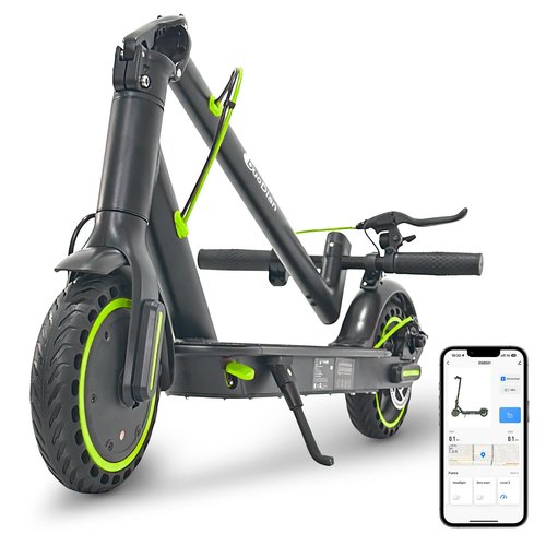 Electric Scooter for Adults - 350W/500W Motor, 19Mph Max Speed, 8.5” Solid Tires, 15/21 Miles Range, Portable Commuting E-Scooter with Double Braking System and App