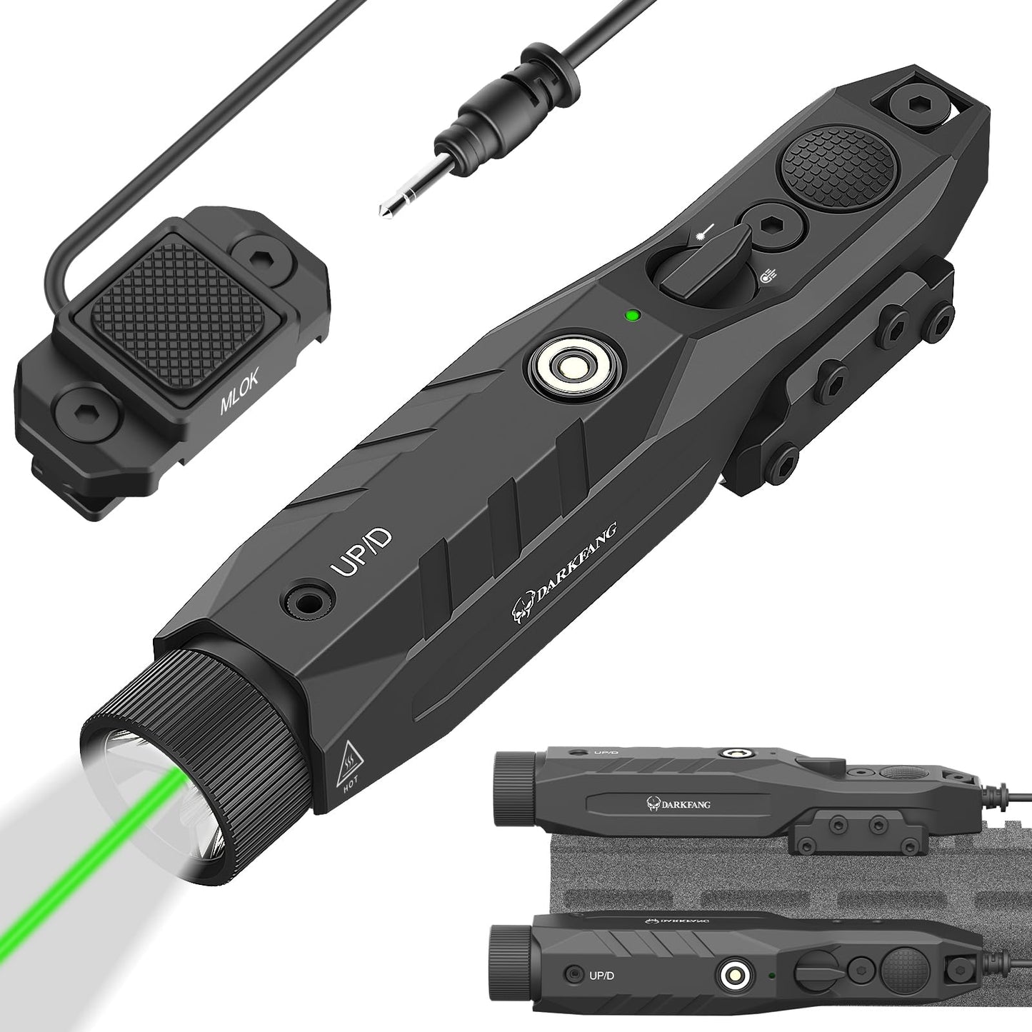 DARKFANG Mlok and Picatinny Flashlight and Laser Combo for Rifle