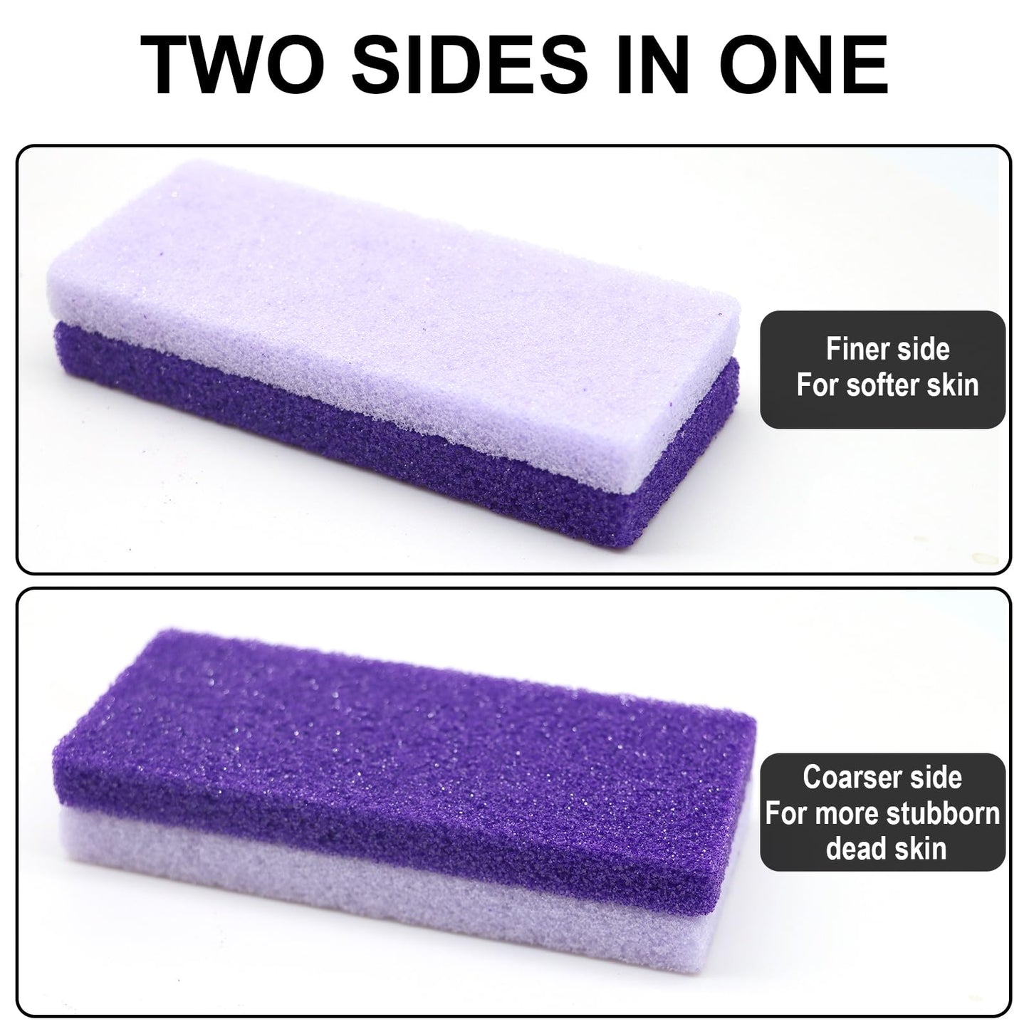lenpestia Foot Pumice Stone 4 Pack Pedicure Stone for Feet Pumice Sponge for Feet Callus Remover and Scrubber Double Sided Pedicure Foot Pumice Stone for Feet and Heels Callus and Dead Skins (Purple)