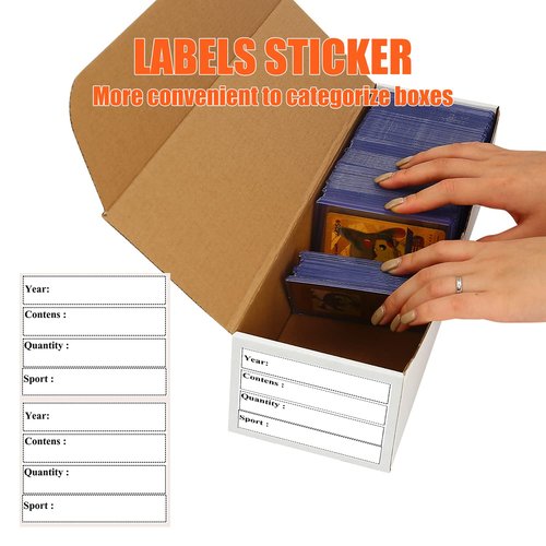 BIU-BOOM Trading Card Storage Box,6-Pack-4800 Count Corrugated Cardboard Card Box With Mtg/Magic/TCG Storage and Collection,Labels For Card Storage Box