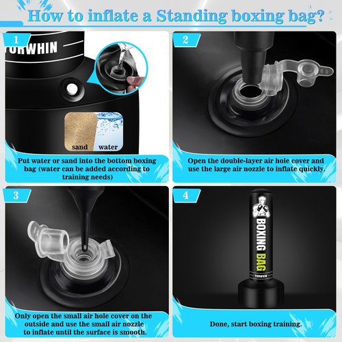 Heavy Freestanding Punching Bag for Adults, 70'' Standing Punching Bag with Boxing Gloves, Boxing Training Equipment Kickboxing Bags for Training MMA Muay Thai Fitness Home Gym