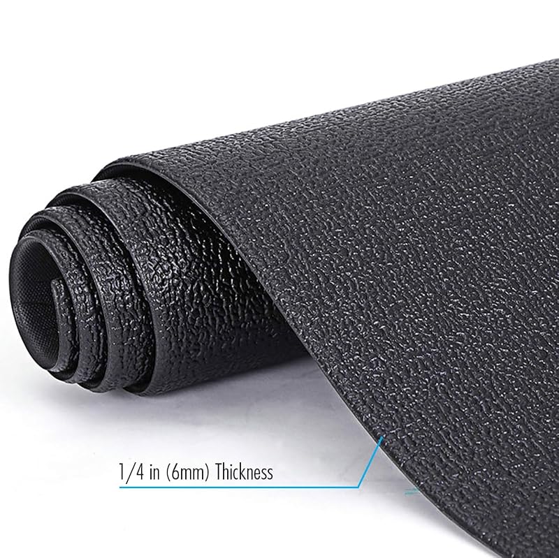 XTERRA Heavy-Duty 6mm PVC Floor Mat for Treadmill or Bike — Non-Slip Textured Exercise Floor Protector