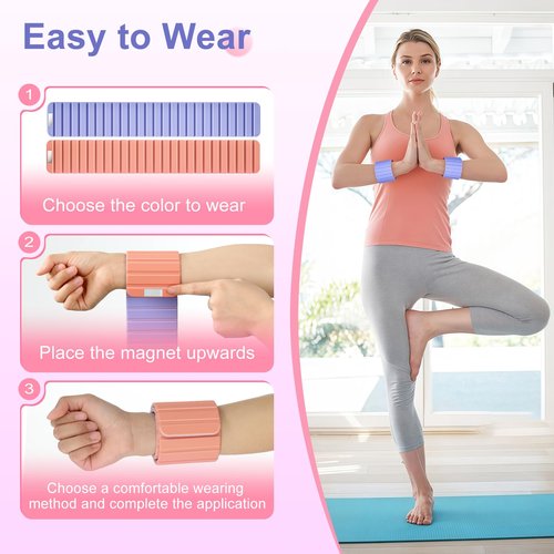 Lxlivn Stackable Magnetic Ankle and Wrist Weights for Women and Man, Adjustable Wearable Weights for Jogging, Swimming, Cardio, Yoga, Barre, Pilates,Wrist Weights & Ankle Weights Set of 2 (1LB Each)